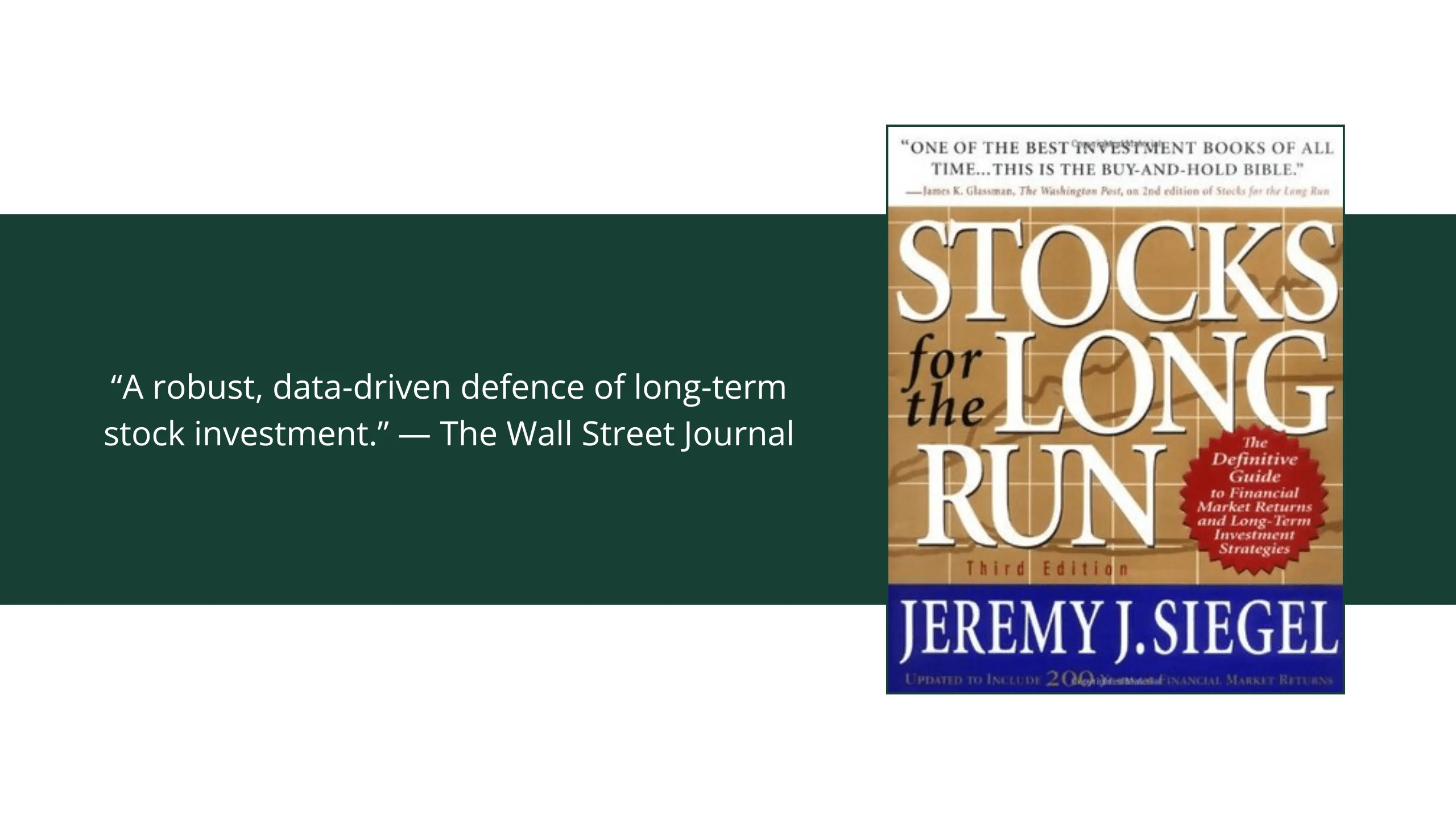 Investing in stocks for the long term by Jeremy J. Siegel