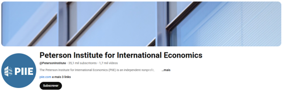 Peterson Institute for International Economics on YouTube