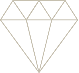 Icon com linha dourada de um diamante simbolizando os serviços do banco de Banca Privada.