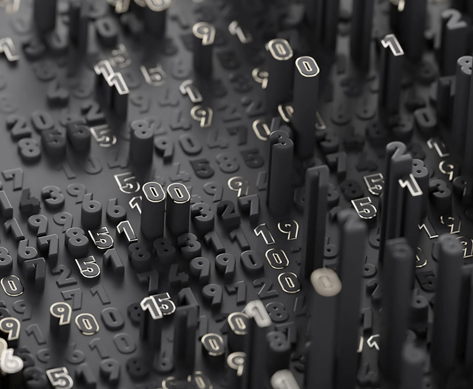 Several numbers in low and high relief, symbolizing the obligations
