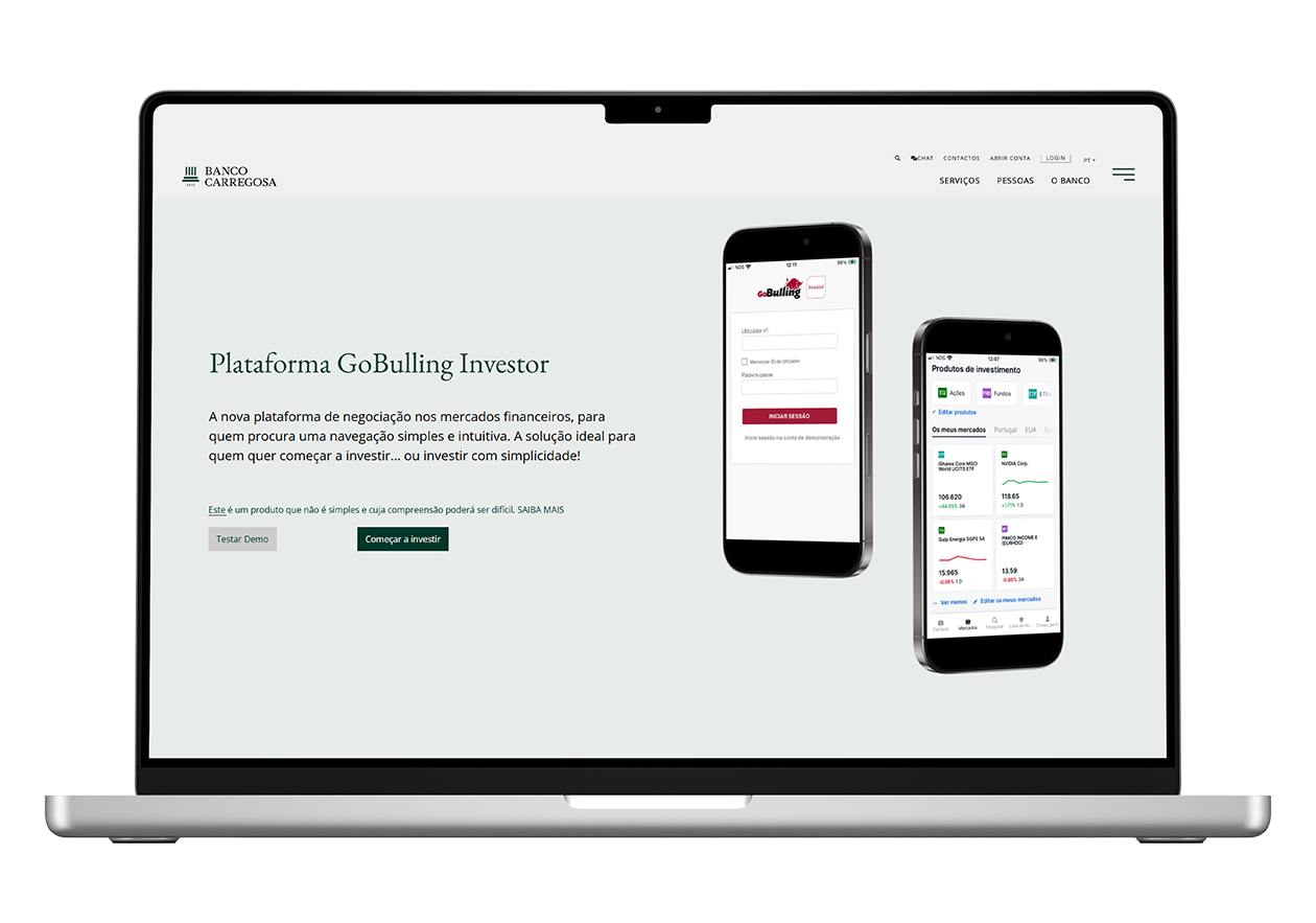 Imagem representativa da GoBulling Investor do Banco Carregosa